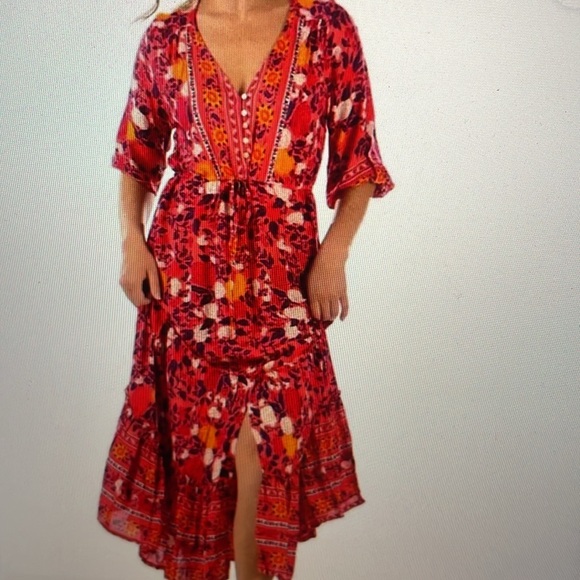 Walker & Wade Carrie floral meadows maxi dress sz M - Picture 2 of 8